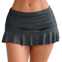 Saia de natação e calça de biquíni Halcurt feminina cinza tamanho GG