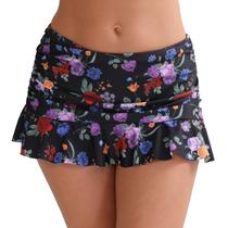 Saia de natação e calça de biquíni Halcurt feminina preta floral S Saia de natação e calça de biquíni Halcurt feminina preta floral S