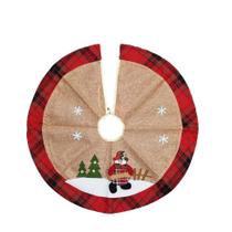 Saia de Natal em tecido xadrez e Papai Noel 70cm WF871