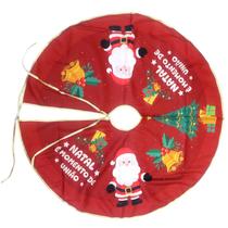 Saia de Natal Papai Noel Tapete Base de Árvore Natalino 80cm Saia de Natal Papai Noel Tapete Base de Árvore Natalino 80cm