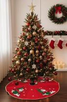 Saia De Poliéster Para Árvore Natal Papai Noel Vermelha 75cm Saia De Poliéster Para Árvore Natal Papai Noel Vermelha 75cm