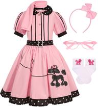 Saia de poodle SIZGAROOT dos anos 50 para meninas de Halloween (10-12 anos)