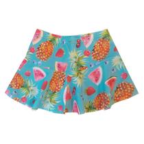 Saia de Praia Infantil Frutas Turquesa Everly Saia de Praia Infantil Frutas Turquesa Everly