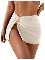 Saia de praia RoseSeek Starfish Split Tigh Apricot para mulheres