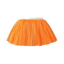 Saia De Princesa Plissada Em Malha Laranja Com Glitter Rosa Flash Para Meninas, Design Novo E Fofo