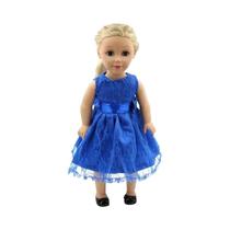 Saia De Renda Azul Para Bonecas De 18 Polegadas (Não Inclui Bonecas Ou Sapatos) Saia De Renda Azul Para Bonecas De 18 Polegadas (Não Inclui Bonecas Ou Sapatos)