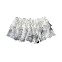 Saia De Renda Coreana Com Flores Brancas, Meia Saia De Tule Para O Verão Feminina, Com Bainha
