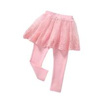 Saia De Renda Para Meninas Com Leggings, Calças Slim De Primavera E Outono Para Crianças De 2 a 7