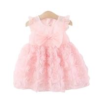 Saia De Renda Rosa Princesa Doce De Verão Com Laço Grande E Manga Borboleta, Novo Estilo Para Saia De Renda Rosa Princesa Doce De Verão Com Laço Grande E Manga Borboleta, Novo Estilo Para