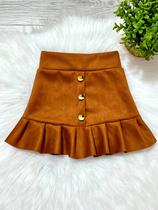 Saia De Suede babado Infantil Mini Diva Modinha Meninas blogueirinha