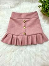 Saia De Suede babado Infantil Mini Diva Modinha Meninas blogueirinha Saia De Suede babado Infantil Mini Diva Modinha Meninas blogueirinha