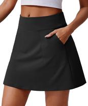 Saia de tênis leve Golf Skort PINSPARK preta para mulheres Saia de tênis leve Golf Skort PINSPARK preta para mulheres