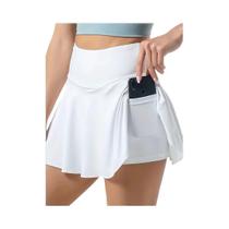 Saia De Tênis Plissada De Cintura Alta Para Mulheres, Secagem Rápida, Com Bolso Interno, Para