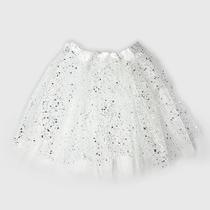 Saia de tule branca com glitter q23853 Saia de tule branca com glitter q23853