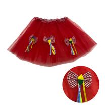Saia de tule com laço de festa junina arraiá 40cm Saia de tule com laço de festa junina arraiá 40cm