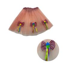 Saia de tule com laço de festa junina arraiá 40cm