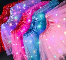 Saia De Tule Com Led Colorido Infantil c/Bateria Saia De Tule Com Led Colorido Infantil c/Bateria