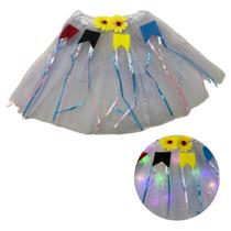 Saia de tule com led de festa junina arraiá 40cm