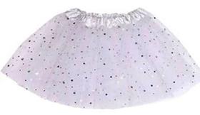 Saia de Tule Infantil Branca com Glitter -ARCA DO TESOURO