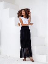 Saia de Tule Longa Estilo Boho - Tamanho Único até 44 Saia de Tule Longa Estilo Boho - Tamanho Único até 44