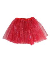 Saia de tule vermelha com glitter q23854 Saia de tule vermelha com glitter q23854