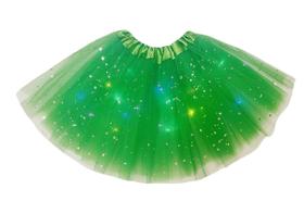 Saia de tutu LED TRYUEN Sequins Stars Light Up Green