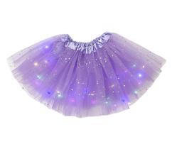 Saia de tutu LED TRYUEN Sequins Stars Light Up para mulheres
