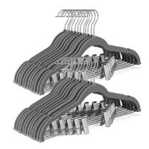 Saia de veludo e cabides HOUSE DAY Grey, pacote com 36 clipes