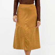 Saia Doce Trama Midi em Suede Feminina Saia Doce Trama Midi em Suede Feminina