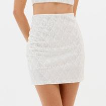 Saia Easy Lança Perfume Curta Shine Ve26 Off White Feminino