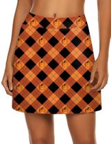 Saia Ekouaer Halloween A-Line Tennis de cintura alta grande Saia Ekouaer Halloween A-Line Tennis de cintura alta grande