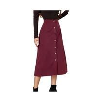 Saia Elegante Vermelha plus Size De Cintura Alta Em a Para Mulheres Casual Negócios Saia Woven