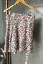 Saia Envelope Curta Flores Feminina Lamour Saia Envelope Curta Flores Feminina Lamour