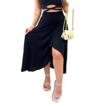 Saia Envelope Estampada Feminino Forrada Zig Zag Saia 2622pai