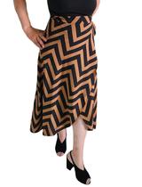 Saia Envelope Estampada Feminino Forrada Zig Zag Transpassada Poa Geometrica 2622