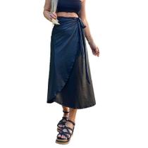 Saia Envelope Longa Feminina material sintético Malha Cire 2626