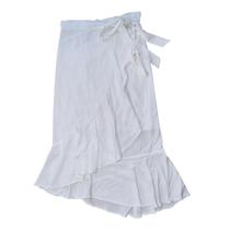 Saia Envelope Midi Ajustável Com Babado Branca Forrada De Viscose M Ao G Brumar Saia Envelope Midi Ajustável Com Babado Branca Forrada De Viscose M Ao G Brumar