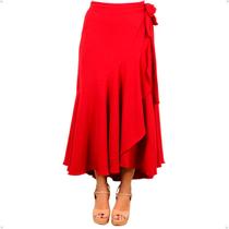 Saia Envelope Midi Duna Lisa Transpassada De Amarrar