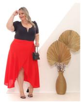 Saia Envelope Plus Size Extragrande G1 G2 G3 Moda Verão
