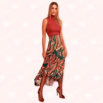 Saia Estampada C/ Jabour - Moda Casual Chic