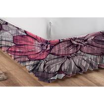 Saia Estampada Floral Para Cama Box Casal,Queen E King Size