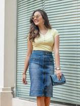 Saia Evangélica Cintura Alta Moda Feminina Raje Jeans