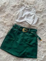 Saia feminina com sinto cor verde TAMANHO 36 Saia feminina com sinto cor verde TAMANHO 36