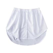 Saia Feminina De Algodão Destacável, Saia Mini Irregular Com Bainha Falsa De Camisa, 6 Tamanhos