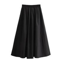 Saia Feminina De Cintura Alta Em A, Solta, Casual, Cor Sólida, Comprimento Médio, Versátil Mooyufon Saia Feminina De Cintura Alta Em A, Solta, Casual, Cor Sólida, Comprimento Médio, Versátil Mooyufon