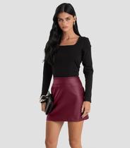 Saia Feminina em material sintético Sintético Dianna Vermelho