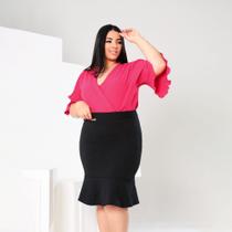 Saia feminina evangelica babado rodada plus size