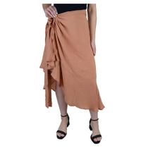 Saia Feminina Jumaniy Envelope Marrom Caramelo - J2194
