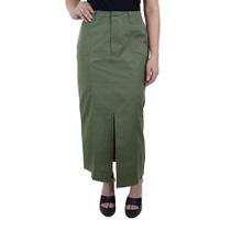 Saia Feminina Lado Avesso Midi Verde Militar - L124509