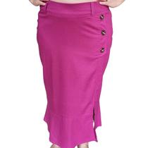 Saia Feminina Linho Raio de Luz Plus Size Fúcsia Saia Feminina Linho Raio de Luz Plus Size Fúcsia